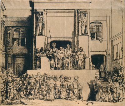 قدم المسيح للشعب: لوحة مستطيلة ، 1655 بواسطة رامبرانت فان راين