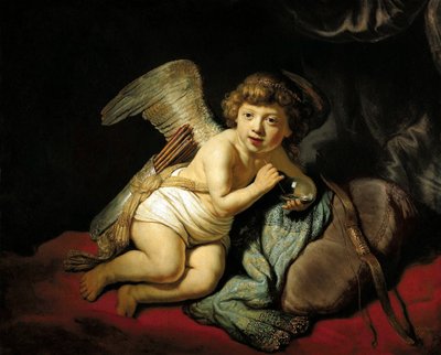 كيوبيد ينفخ فقاعة صابون ، 1634. بواسطة رامبرانت فان راين