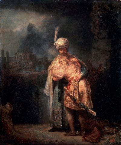 دافيدز وداع لجوناثان ، 1642. بواسطة رامبرانت فان راين
