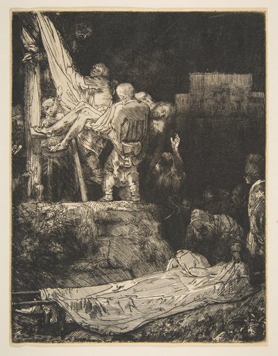النزول من الصليب بواسطة Torchlight ، 1654. بواسطة رامبرانت فان راين