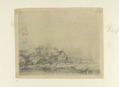 اجتمع Landschap مع drinkende koe مجموعة من خمسة وثمانين مطبوعة أصلية (عنوان السلسلة) بواسطة هنري لويس باسان