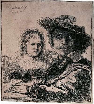 بورتريه ذاتي مع ساسكيا ، 1636. بواسطة رامبرانت فان راين