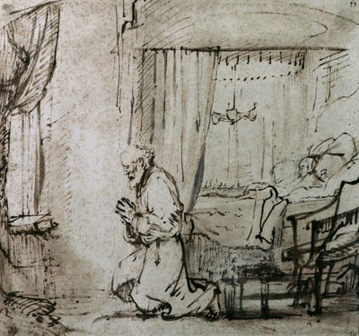 صلاة القديس بطرس قبل قيام تابيثا ، ص 1654-55 بواسطة رامبرانت فان راين