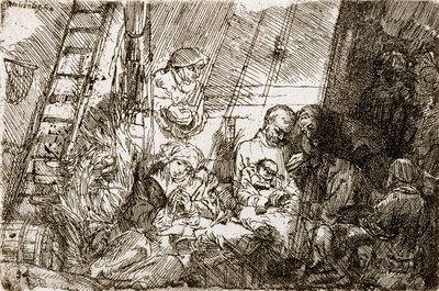 الختان في الإسطبل 1654 بواسطة رامبرانت فان راين