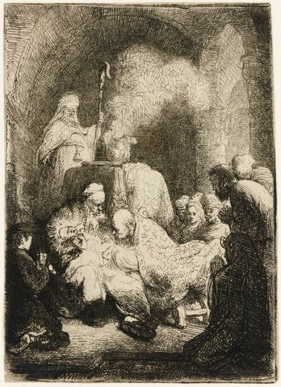 الختان: صحن صغير ، 1630. بواسطة رامبرانت فان راين
