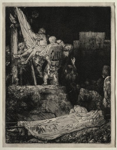 النسب من الصليب بواسطة Torchlight ، 1654. بواسطة رامبرانت فان راين