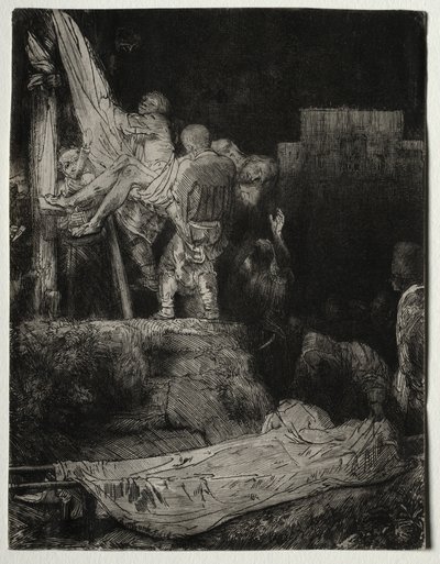 النسب من الصليب بواسطة Torchlight ، 1654. بواسطة رامبرانت فان راين
