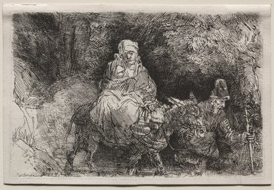 الرحلة إلى مصر: عبور بروك ، 1654. بواسطة رامبرانت فان راين