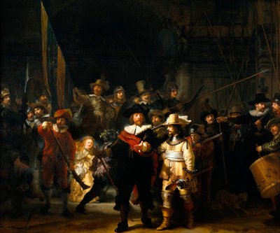 ساعة الليل ، 1642. بواسطة رامبرانت فان راين
