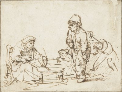 امرأة الفطيرة ، ج. 1635. بواسطة رامبرانت فان راين