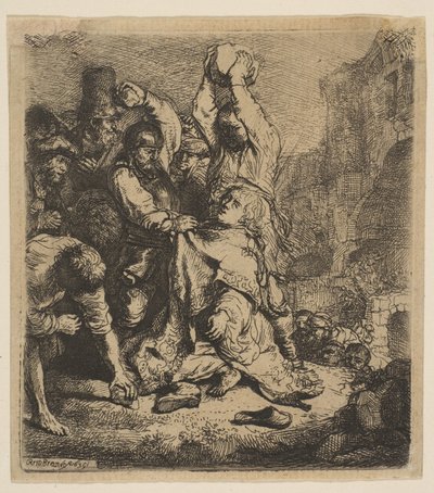 رجم القديس ستيفن ، 1635. بواسطة رامبرانت فان راين