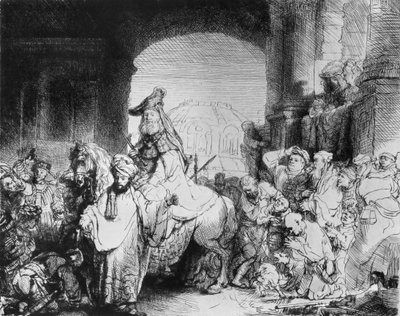 انتصار مردخاي ، حوالي 1640 بواسطة رامبرانت فان راين