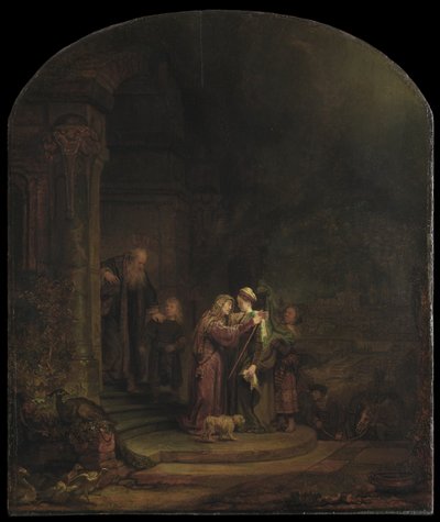 الزيارة ، 1640 (زيت على لوح الأرز) (انظر أيضًا 5454147) بواسطة رامبرانت فان راين