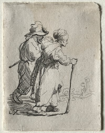 اثنين من الصعاليك ، رجل وامرأة ، ج. 1634. بواسطة رامبرانت فان راين