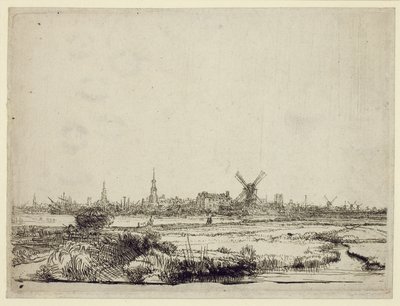 منظر أمستردام ، c.1640 بواسطة رامبرانت فان راين