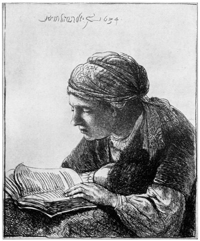 قراءة المرأة ، 1634 ، 1912. بواسطة رامبرانت فان راين