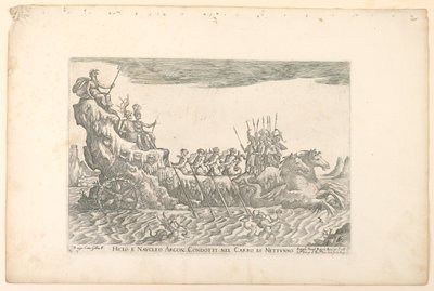 Hiclo و Naucleo الأرجون. أجريت في عربة نبتون ، من سفن Argonauts للاحتفال بزفاف Cosimo de 'Medici في عام 1608 ، اللوحة 10 بواسطة ريميجيو كانتاجالينا