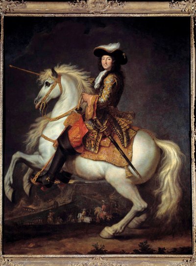 صورة الفروسية للويس الرابع عشر (1638-1715). السراويل التمهيد. رسم رينيه أنطوان حواس (1645-1710) القرن السابع عشر. 2،55 × 2 م بواسطة رينيه أنطوان حواس