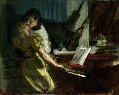 دراسة لـ "The Kreutzer Sonata" ، حوالي 1901 (زيت على قماش) بواسطة رينيه فرانسوا كزافييه برينيت