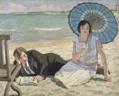 امرأة مع مظلة ، حوالي عام 1925 (زيت على قماش) بواسطة رينيه فرانسوا كزافييه برينيت