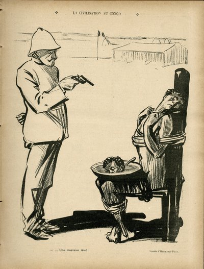 رسم توضيحي لهيرمان بول (1864-1940) في Le Rire ، 04/03/05 - La الحضارة au congo - مستعمرات الاستعمار الاستعماري ، الكونغو ، مناهضة الاستعمار - أسود بواسطة رينيه جورج هيرمان بول