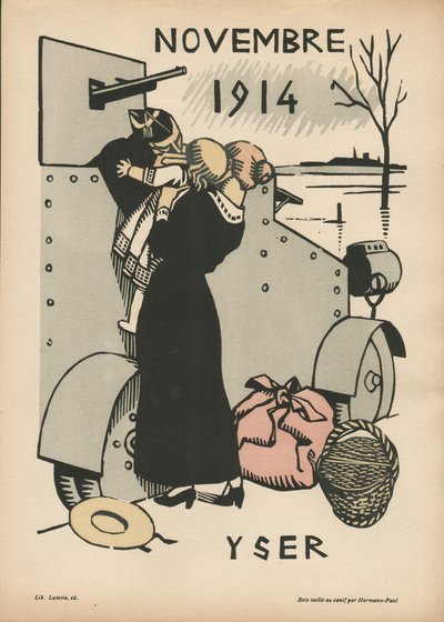 تقويم الحرب (السنة الأولى؟ أغسطس 1914 - يوليو 1915) (قطع خشبية ملونة) بواسطة رينيه جورج هيرمان بول