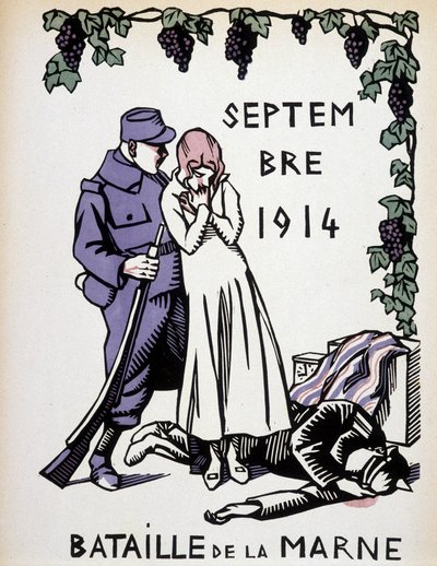 سبتمبر 1914: معركة مارن - رسم هيرمان بول في "" تقويم الحرب "طبعة. 1916 بواسطة رينيه جورج هيرمان بول