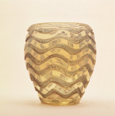 إناء مقولب ثقيل مع تصميم موجة بنقش مصقول من Lalique ، c.1902 بواسطة رينيه جول لاليك