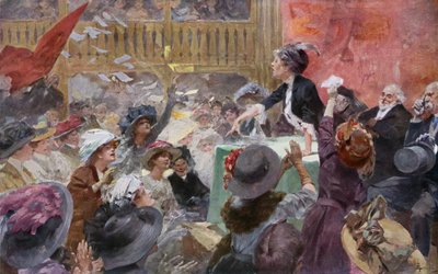 اجتماع Suffragettes خلال حملة انتخابية بواسطة رينيه ليلونج