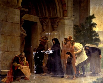 ريموند السادس (1156-1222) ، كونت تولوز ، "المطرودين" في 1208 للبابا إنوسنت الثالث (1160-1216). رينيه رافاوت بواسطة رينيه رافاوت