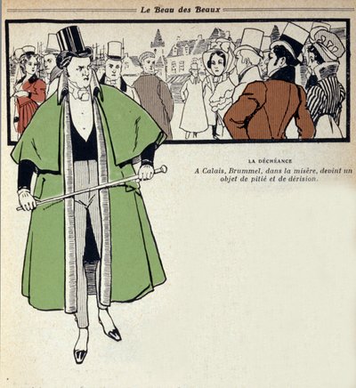 تمثيل جورج بريان بروميل ، المعروف باسم بو بروميل (1778 - 1840) ، ملك الدانديز: الأخير في المنفى في كاليه. رسم إيضاحي برينيه فينسينت (1879-1936). القرن ال 19 بواسطة رينيه فنسنت