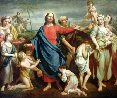 عانى الأولاد الصغار ليأتوا إليهم ، ولا تمنعهم ، 1746 بواسطة القس جيمس ويلز