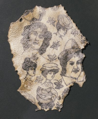 Human skin tattooed of women