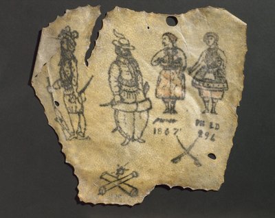Human skin, tattooed with figures, probably French بواسطة ريتشارد (بعد) داد