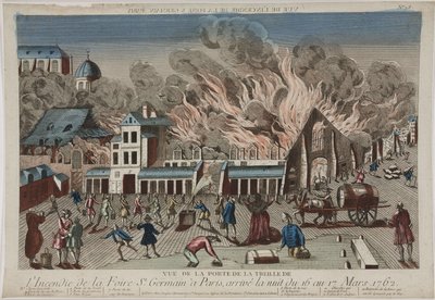 View of the fire at St Germain, Paris بواسطة ريتشارد (بعد) داد