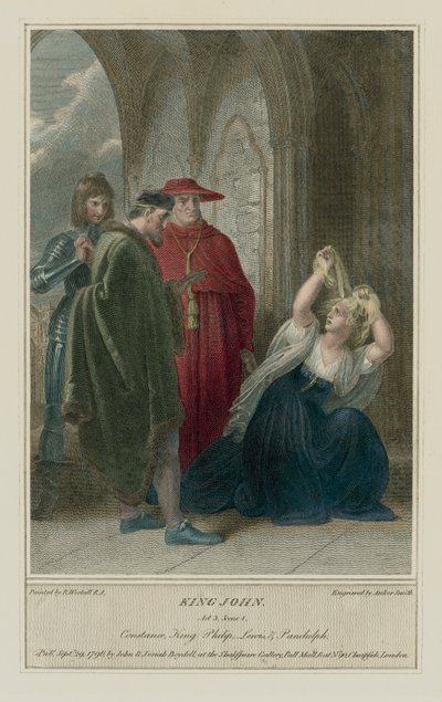 رسم توضيحي لملك شكسبير جون ، الفصل الثالث ، المشهد 4 (نقش ملون) بواسطة ريتشارد (بعد) ويستال