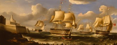 HMSQueen in Valetta - رسم بواسطة RBSpencer ، 1848 بواسطة ريتشارد ب. سبنسر