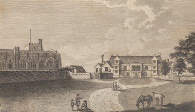 قصر Archiepiscopal القديم في ميدستون ، من إدوارد هاستد ، التاريخ وتوبو ... ، 1782. بواسطة ريتشارد برنارد جودفري