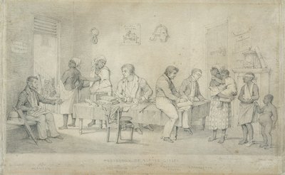 حامي مكتب العبيد ، ترينيداد ، حوالي عام 1833 (جرافيت على ورق منسوج) بواسطة ريتشارد بريدجينز