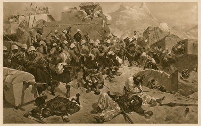 92nd Highlanders and 2nd Gurkhas storming Gundi Mulla Sahibdad during the Battle of Kandahar, Afghanistan, Second Anglo-Afghan War بواسطة ريتشارد كاتون الثاني (بعد) وودفيل