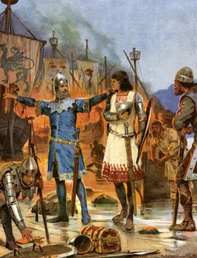 Fitzstephen يحرق قاربه بواسطة ريتشارد كاتون الثاني (بعد) وودفيل