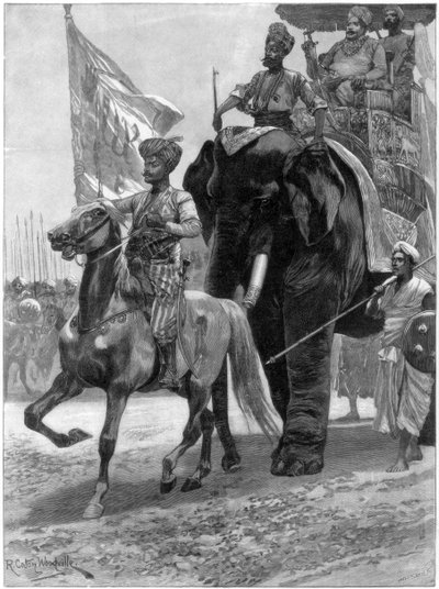 وصول نواب سراج ود الدولة قبل موقف كليفز ، الهند ، 1757 ، 1893. بواسطة ريتشارد كاتون الثاني وودفيل