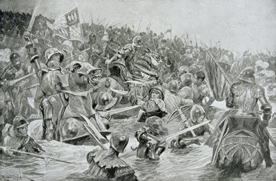 معركة توتون عام 1461 ، صورة من قصة الأمة البريطانية هتشنسون بواسطة ريتشارد كاتون وودفيل