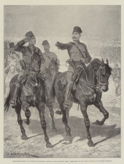العميد السير هربرت كيتشنر قائد الجيش المصري قائد القوات يتقدم نحو دنقلا بواسطة Richard Caton Woodville junior