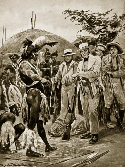 البريطانيون في ناتال ، 1824 ، رسم توضيحي من "قصة هتشنسون عن الأمة البريطانية" ، 1923 بواسطة ريتشارد كاتون وودفيل جونيور