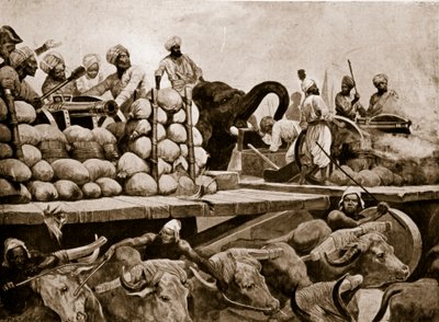 مدفعية نواب في بلاسي ، رسم توضيحي من "قصة هتشنسون للأمة البريطانية" ، ج .1923 بواسطة ريتشارد كاتون وودفيل جونيور