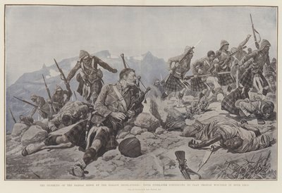 Storming of Dargai Ridge بواسطة Gordon Highlanders ، Piper Findlater يواصل اللعب على الرغم من إصابته في ساقيه بواسطة Richard Caton Woodville junior