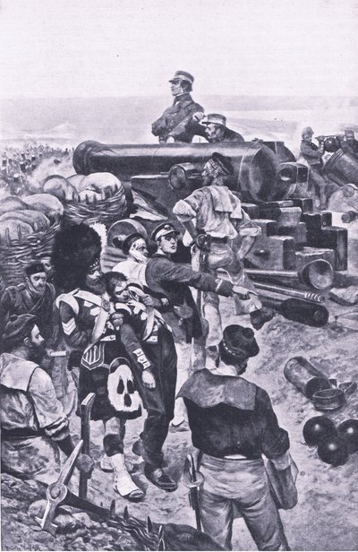 الهجوم على سيفاستوبول ، 1855 ، رسم توضيحي من المعارك البريطانية في البر والبحر ، 1915 بواسطة ريتشارد كاتون وودفيل جونيور