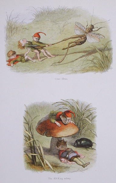 Cruel Elves و The Elf-King Asleep ، رسوم توضيحية من "In Fairyland: A Series of the Elf-World" بواسطة William Allingham and Andrew Lang (color litho) بواسطة ريتشارد دويل