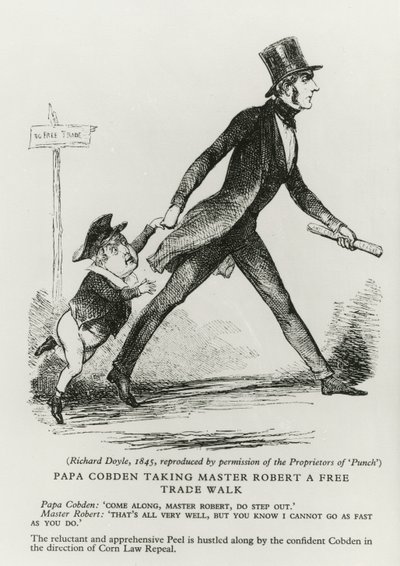 بابا كوبدن يأخذ السيد روبرت في نزهة تجارية حرة ، 1845 بواسطة ريتشارد دويل